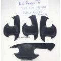  เบ้าปีก เบ้ามือเปิด เคฟล่าร์ ดำ BLACK  ใส่รถกระบะ รุ่น 4 ประตู ใหม่ Ford Ranger ฟอร์ด เรนเจอร์ All new ranger 2012 V.10